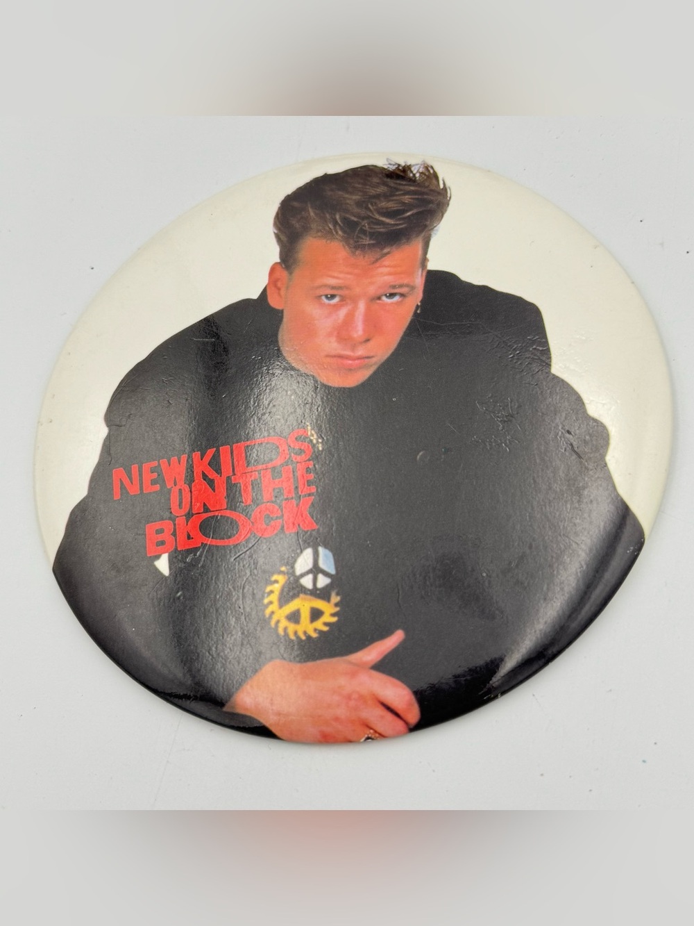 Vintage 1989 New Kids on the Block Donnie Wahlberg NKOTB Giant 6" Button Pin